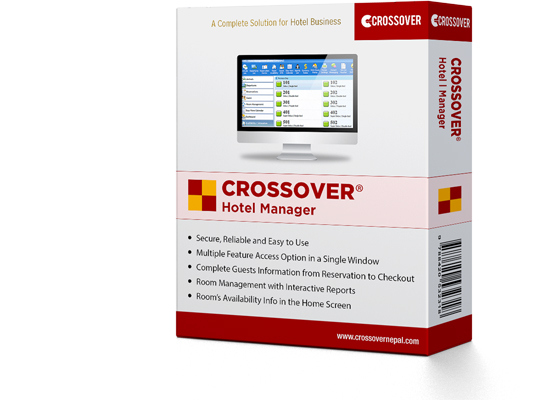 Crossover Hotel Manager software features graphic